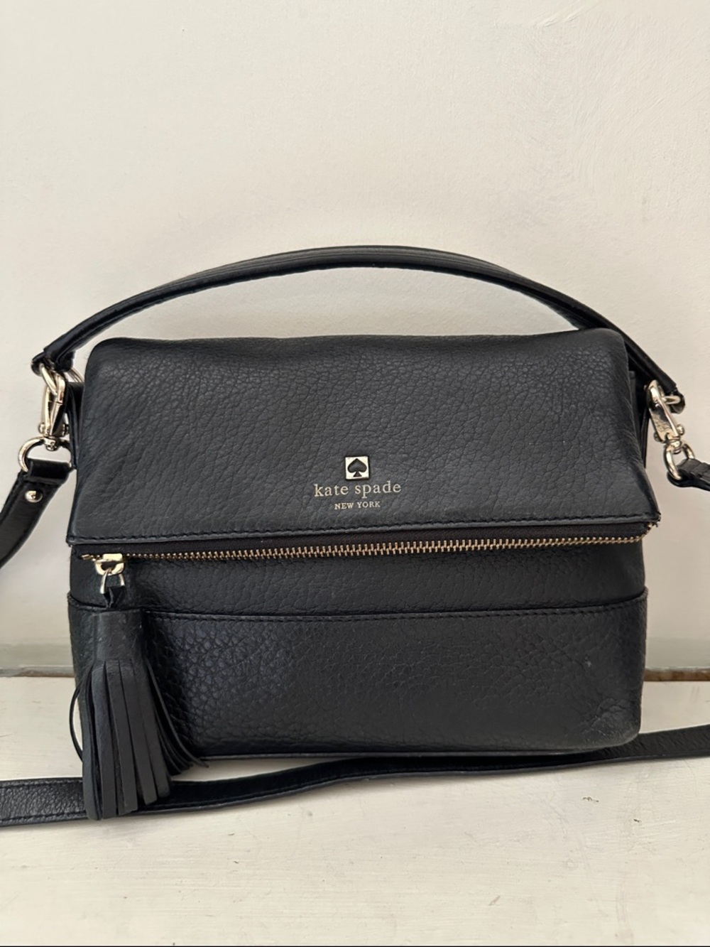 Kate Spade Southport Avenue Mini Maria Bag Black Pebbled Leather
